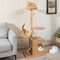 4-Layer Tall Wooden Cat Tree Tower with Condo and Washable Cushions